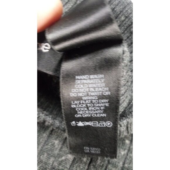 Claiborne Sweater Mens Sz M Dark Gray Ribbed Long Sleeve High Neck - Picture 7 of 13